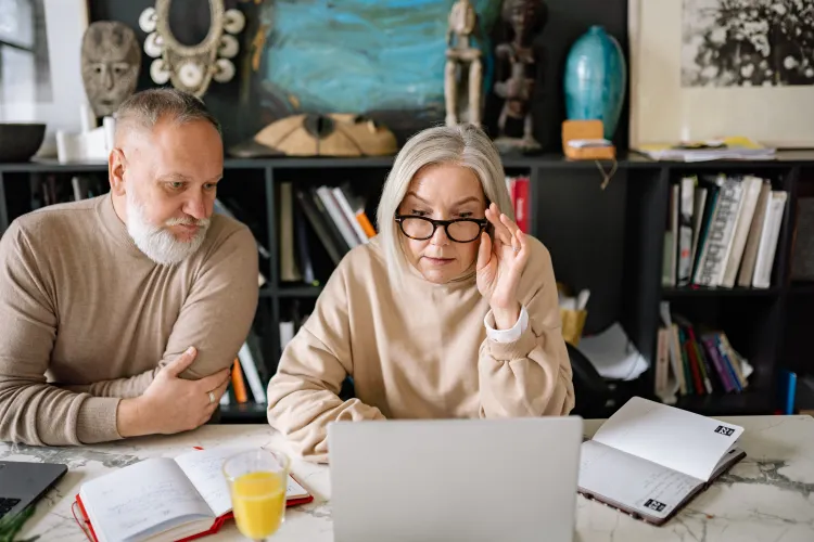 Senior enjoying fast home internet